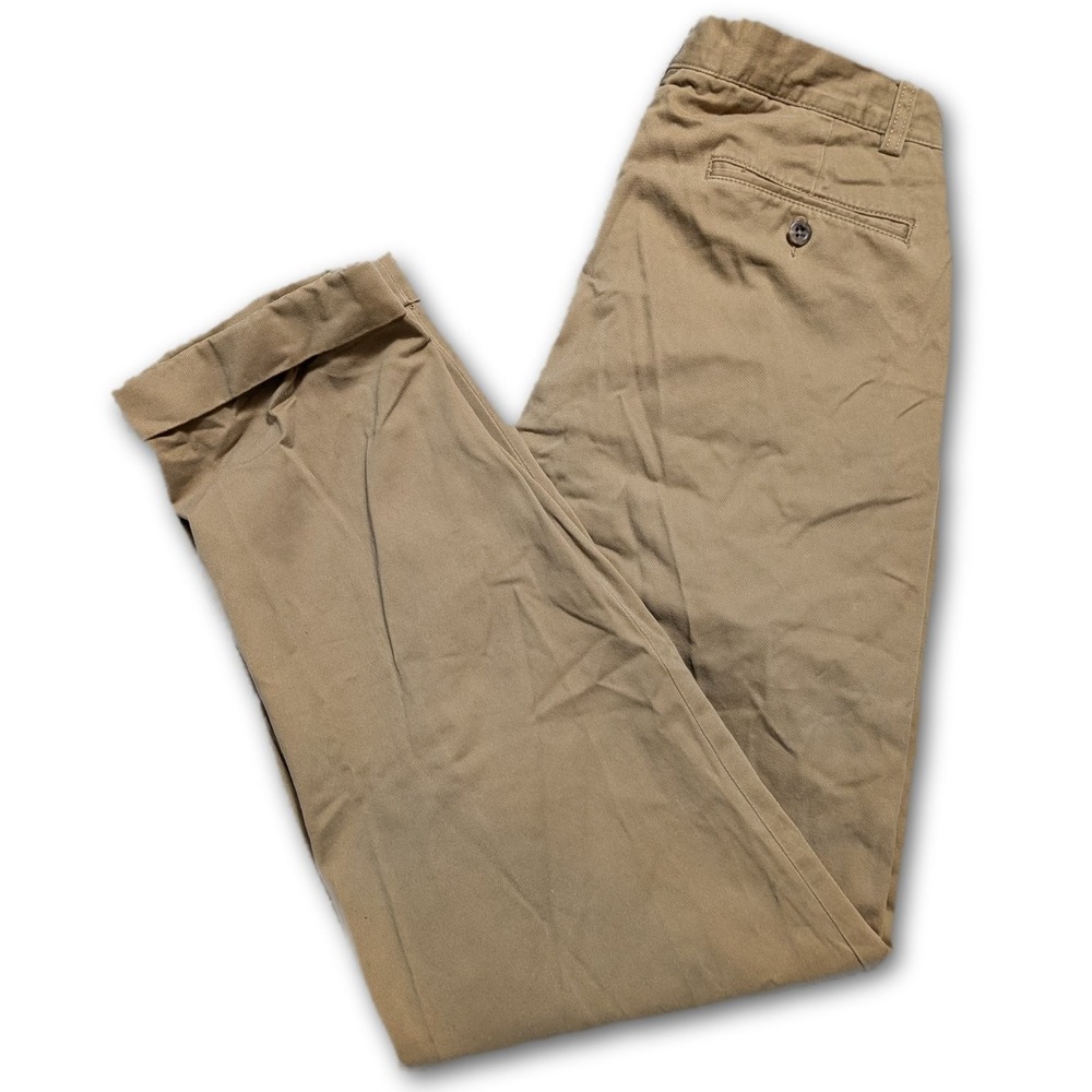Polo Ralph Lauren Mens 30x30 Pants Tan Pleated Cuffed Chino Breathable Pockets